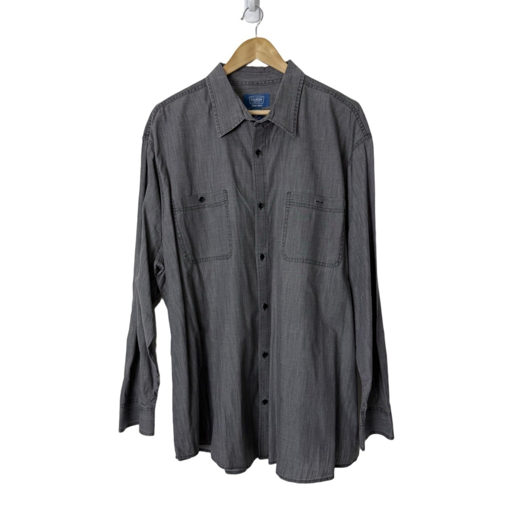 The Foundry Supply Co. Gray Button Up Shirt Men’s 3XL Casual Work Travel Cotton